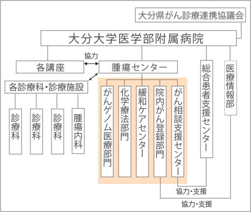 都道府県がん診療連携拠点病院の体制図